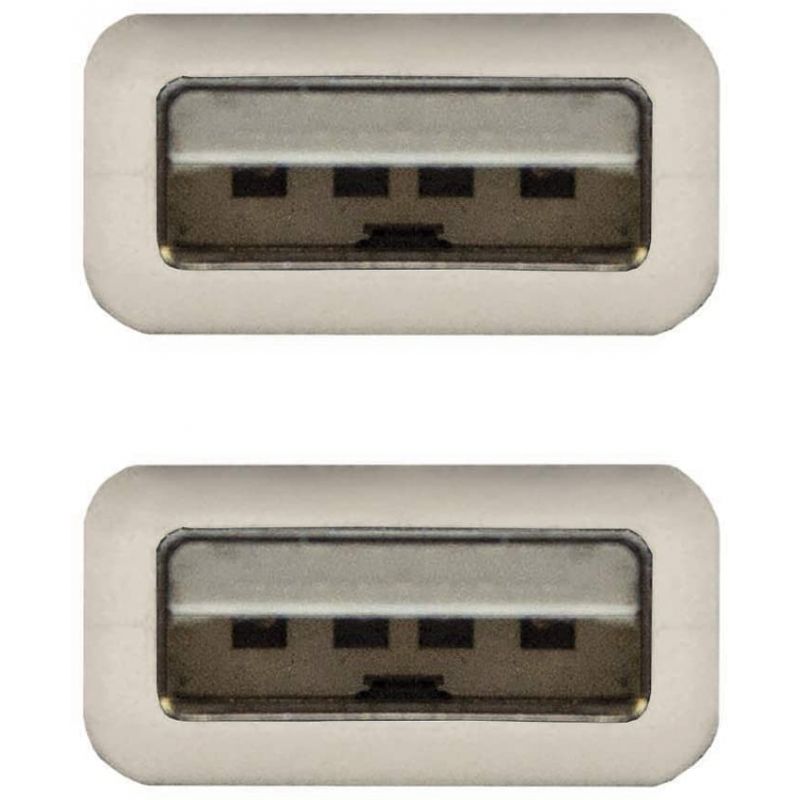 Cabo USB 2.0 Nanocable 10.01.0303 / USB Macho - USB Macho / 2m / Bege