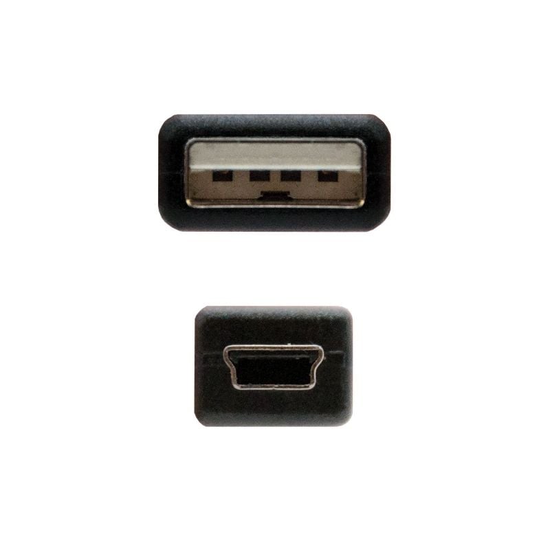 Cabo USB 2.0 Nanocable 10.01.0400 / USB Macho - Miniusb Macho / 50cm / Preto