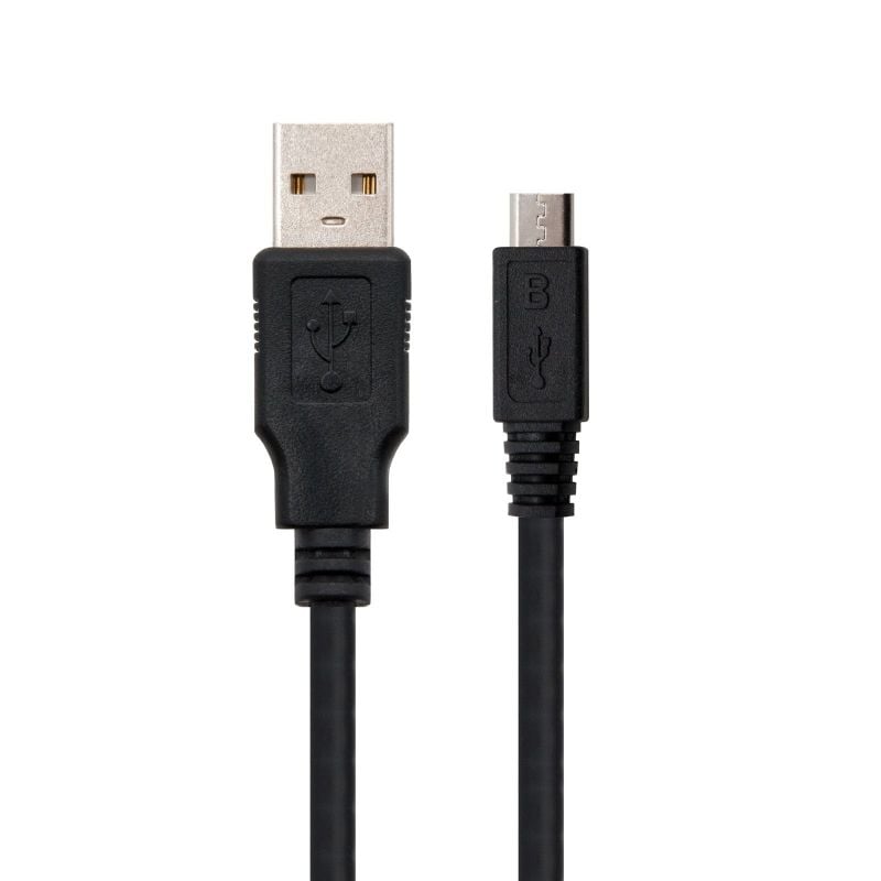 Cabo USB 2.0 Nanocable 10.01.0500 / USB Macho - Microusb Macho / 80cm / Preto