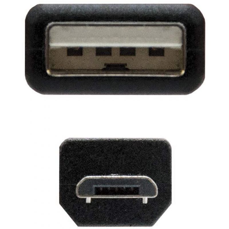 Cabo USB 2.0 Nanocable 10.01.0501 / USB Macho - Microusb Macho / 1,8m / Preto