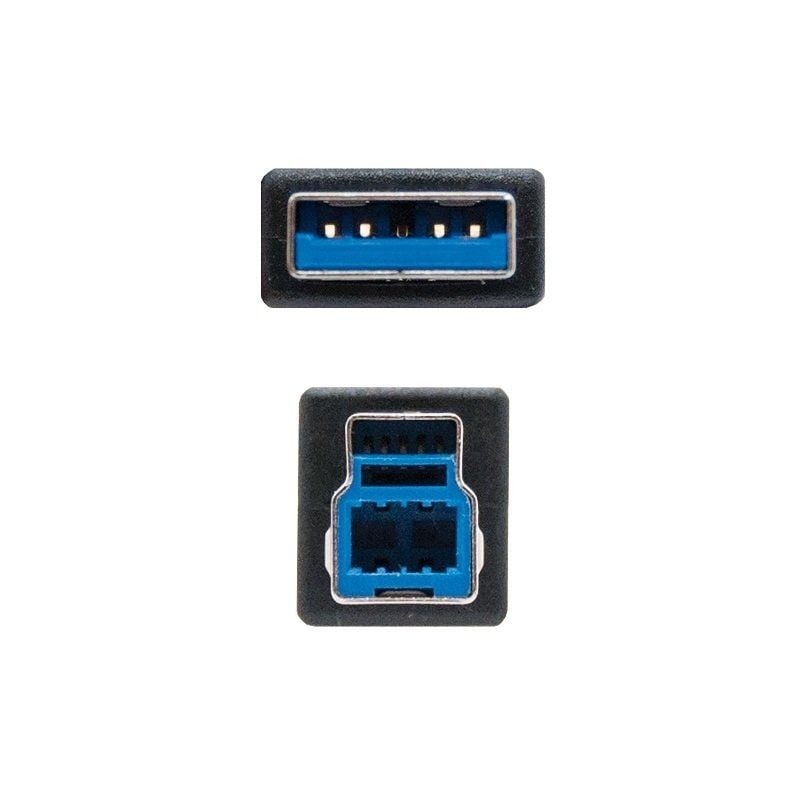 Cabo USB 3.0 para Impressora Nanocable 10.01.0802-bk / USB Tipo B Macho - USB Macho / 2m / Preto
