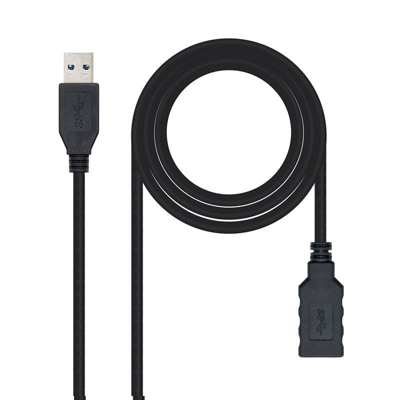 Cabo de Extensão USB 3.0 Nanocable 10.01.0902-bk / USB Macho - USB Fêmea / 2m / Preto