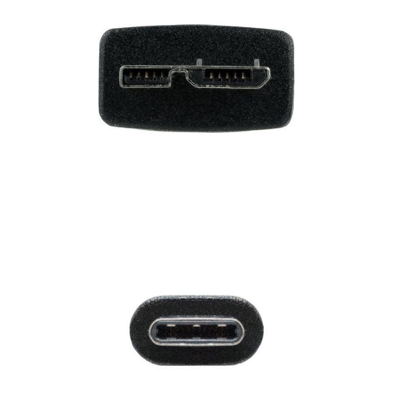 Cabo USB 3.0 Tipo C Nanocable 10.01.1201-bk / Cabo USB Tipo C Macho - Cabo Microusb Macho / 1m / Pr…