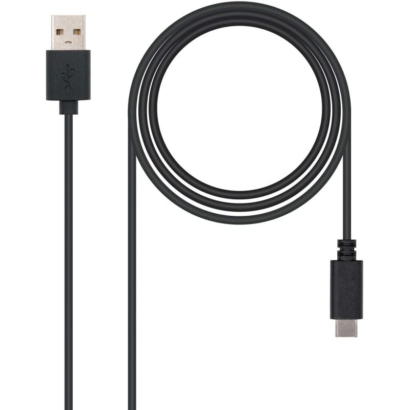 USB 2.0 Type-c Nanocable 10.01.2100 / USB Type-c Macho - USB Macho / 50cm / Preto