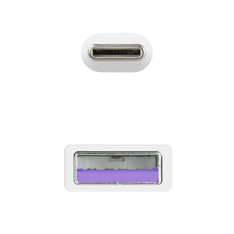 Cabo USB 2.0 Nanocable 10.01.2101-l150-w / USB Tipo C Macho - USB Macho / 1,5 M / Branco