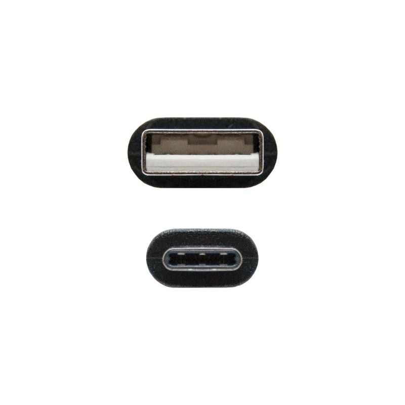 Cabo USB 2.0 Nanocable 10.01.2101 / USB Tipo C Macho - USB Macho / 1m / Preto
