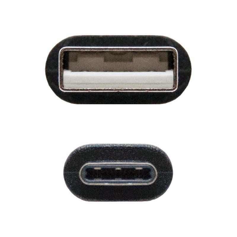 Cabo USB 2.0 Nanocable 10.01.2103 / USB Macho - USB Tipo C Macho / 3m / Preto