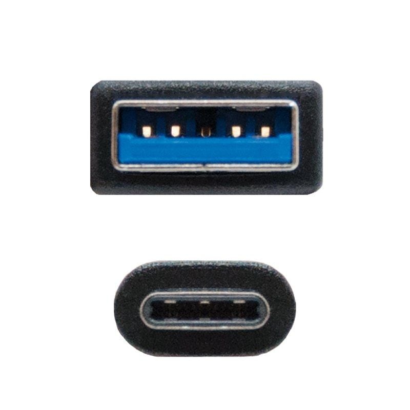 Cabo USB 3.1 Tipo C Nanocable 10.01.4002 / USB Tipo C Macho - USB Macho / 2m / Preto