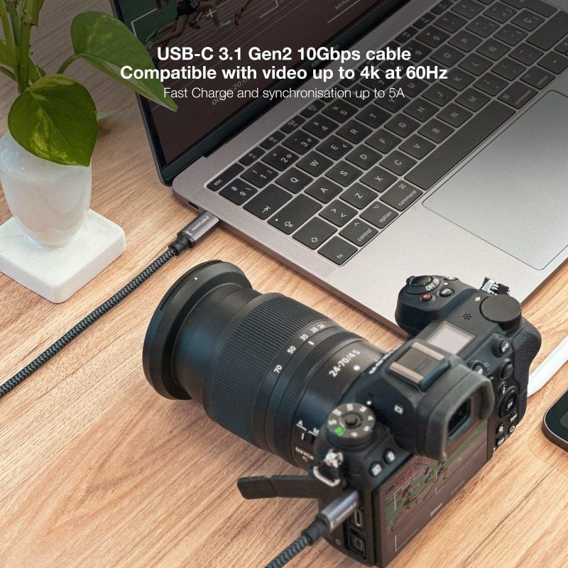 Cabo USB 3.1 Tipo C Nanocable 10.01.4102 / USB Tipo C Macho - USB Tipo C Macho / Até 100W / 2m / Pr…