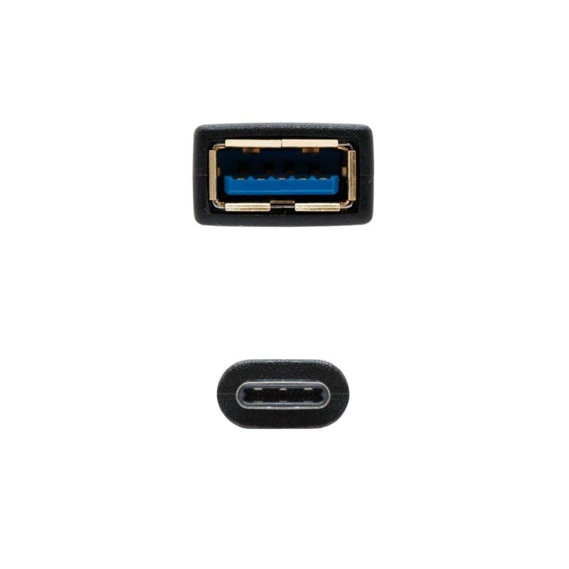 Cabo USB 3.1 Nanocable 10.01.4201 / USB Tipo C Macho - USB Fêmea / 15cm / Preto