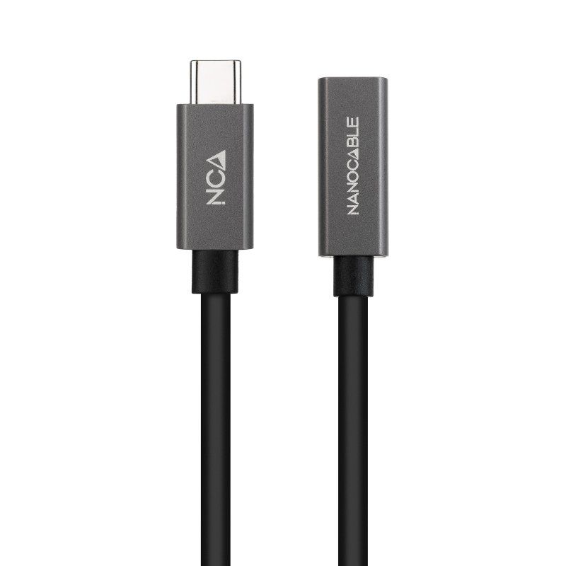 Cabo de Extensão USB 3.2 Nanocable 10.01.4401 / USB Tipo C Macho - USB Tipo C Fêmea / 1m / Preto