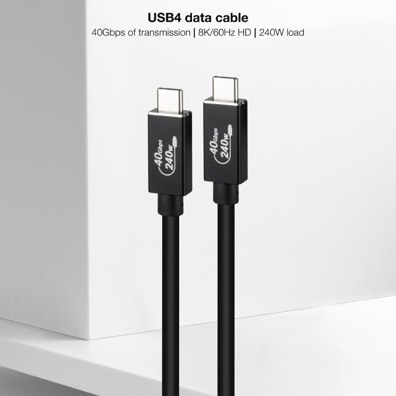 Cabo USB 4.0 Nanocable 10.01.5001 / USB Tipo C Macho - USB Tipo C Macho / Até 240W / 40gbps / 1m /…