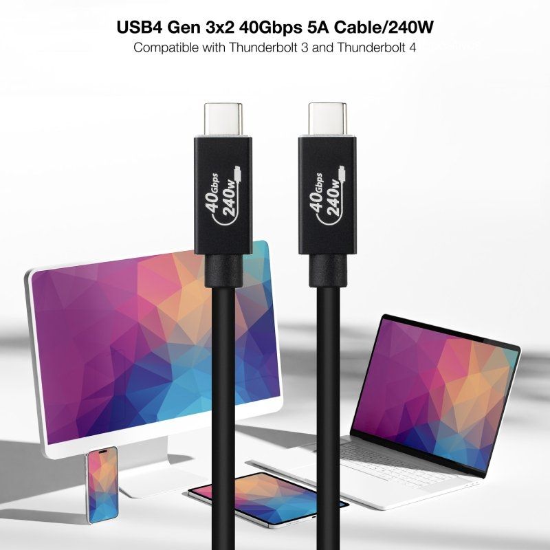 Cabo USB 4.0 Nanocable 10.01.5001 / USB Tipo C Macho - USB Tipo C Macho / Até 240W / 40gbps / 1m /…