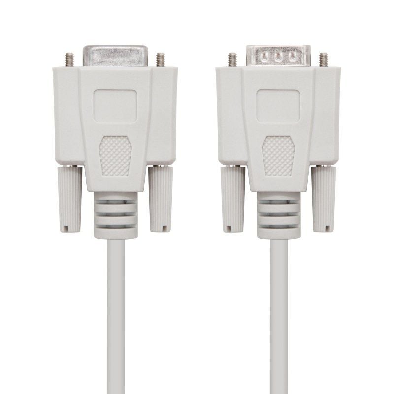 Nanocable Cabo Série RS232 10.14.0203 / DB9 Macho - DB9 Fêmea / 3m / Bege