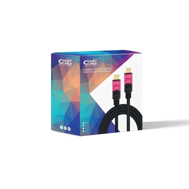 Cabo HDMI 2.0 4K Nanocable 10.15.3730 / HDMI Macho - HDMI Macho / 30 M / Preto