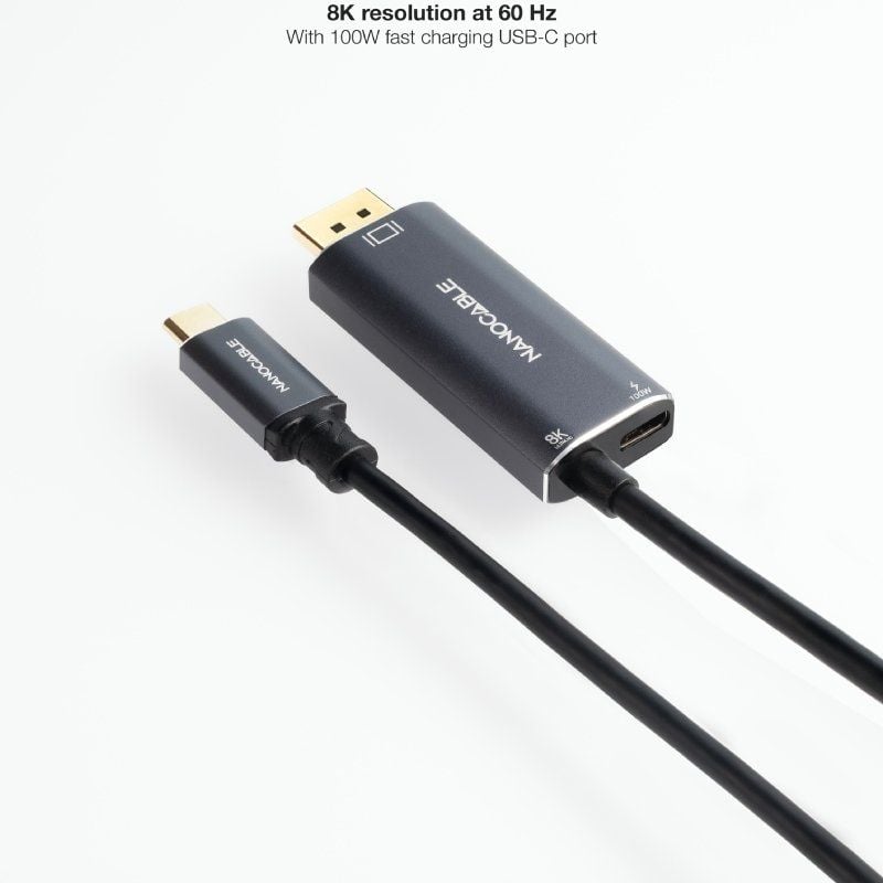 Cabo Conversor Nanocable 10.15.5012 / USB Tipo C Macho - Displayport 8K Macho / USB Tipo C Fêmea /…