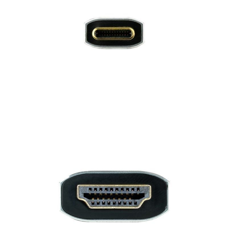 Cabo Conversor Nanocable 10.15.5162 / USB Tipo C Macho - HDMI Macho / 1,8 M / Preto