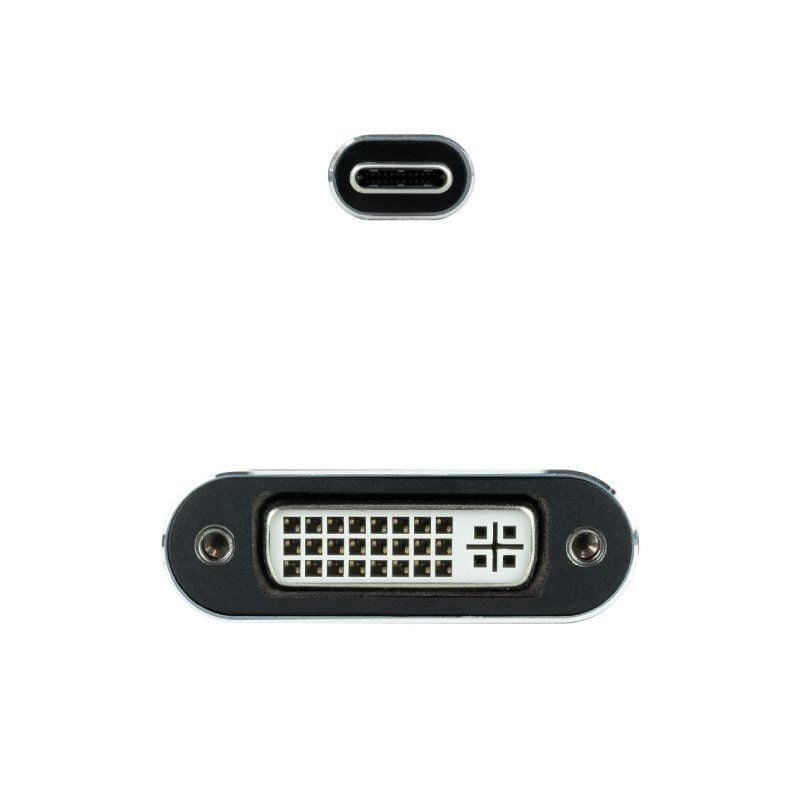 Cabo Conversor Nanocable 10.16.4103-g / USB Tipo C Macho - Dvi-d (24+1) Fêmea / 15 Cm / Cinzento