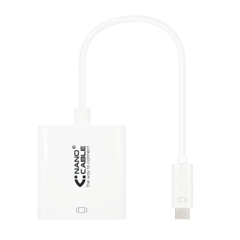 Conversor Nanocable 10.16.4103 / USB Tipo C Macho - Dvi-d (24+1) Fêmea / 15cm / Branco