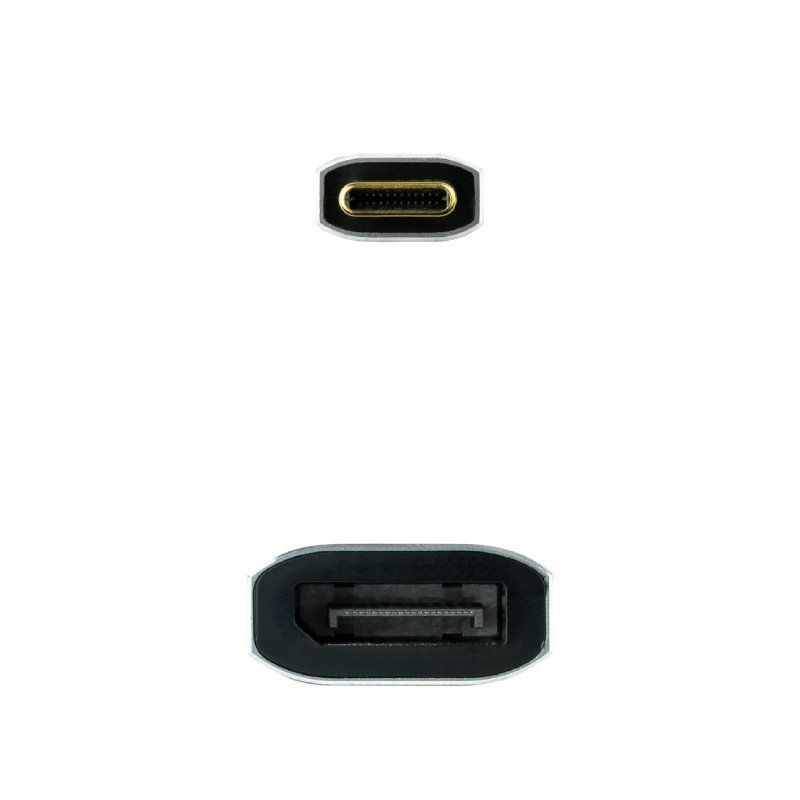 Cabo Conversor Nanocable 10.16.4104-g / USB Tipo C Macho - Displayport Fêmea / 15cm / Cinzento