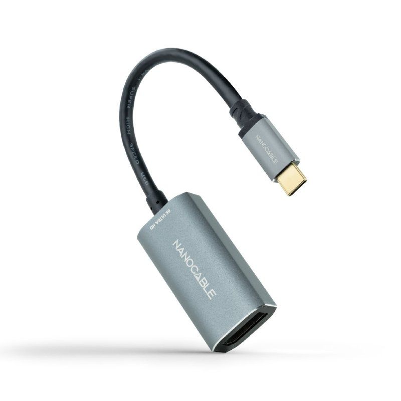 Cabo Conversor Nanocable 10.16.4104-g / USB Tipo C Macho - Displayport Fêmea / 15cm / Cinzento