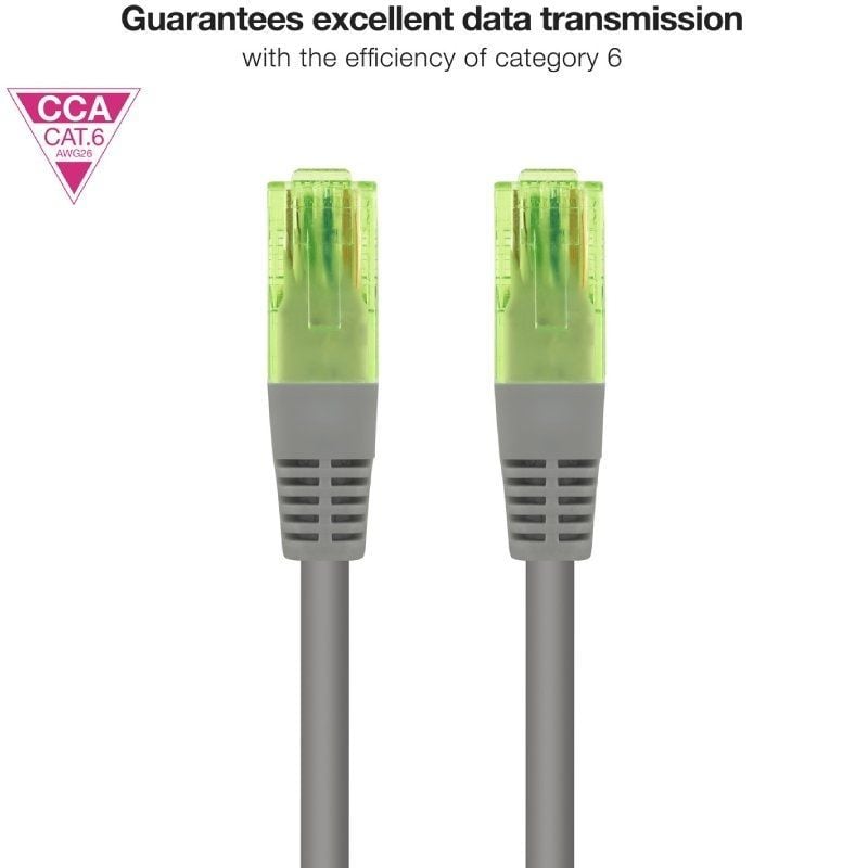 Cabo de Rede RJ45 UTP Nanocable 10.20.1400-l25 Cat.6 / 25cm / Cinzento