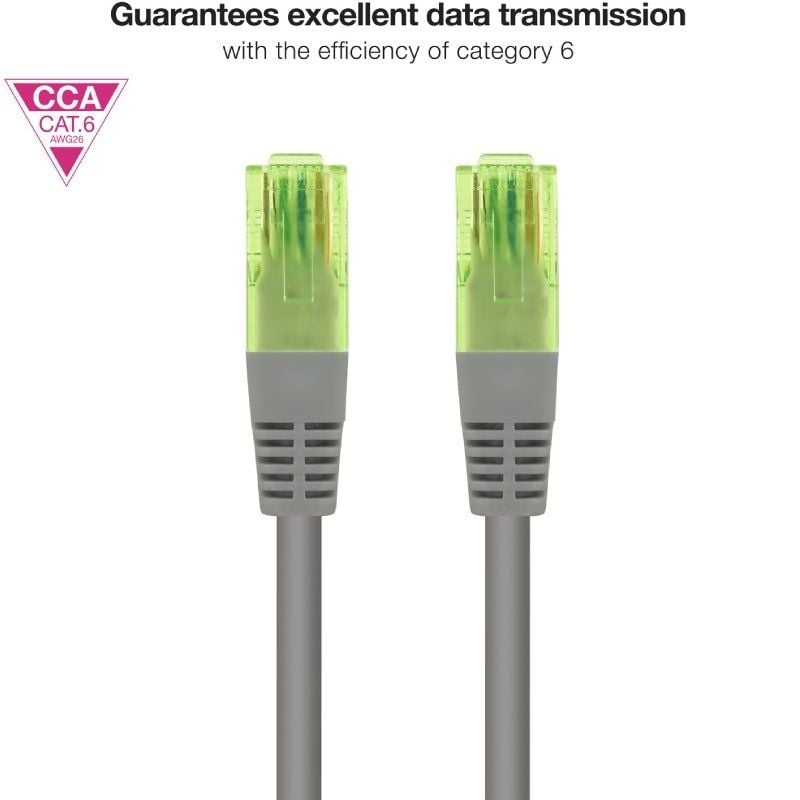 Cabo de Rede RJ45 UTP Nanocable 10.20.1400-l30 Cat.6 / 30cm / Cinzento