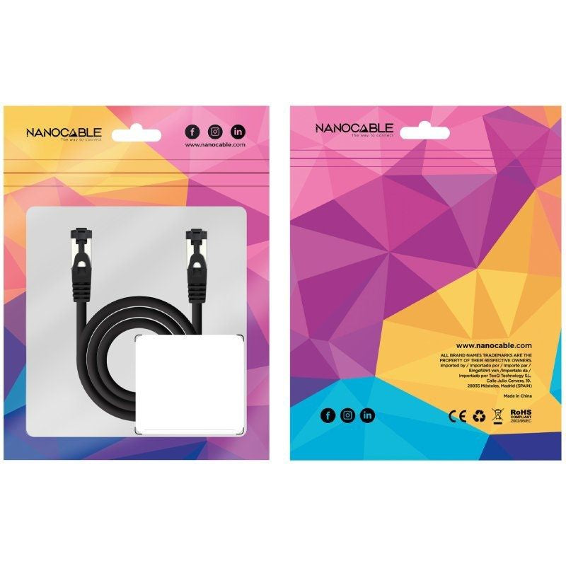 Cabo de Rede RJ45 SSTP Nanocable 10.20.2000-l25-bk Cat.8.1 / 25cm / Preto