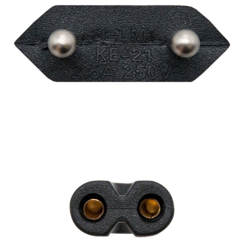 Cabo de Alimentação Form 8 Nanocable 10.22.0402-l200 / CEE7 / 16 Macho - C7 Fêmea / 2m / Preto