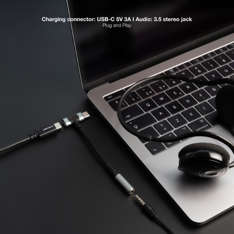 Cabo Conversor de Áudio Nanocable 10.24.1207 / USB Tipo C Macho - Jack 3.5 / USB Tipo C Fêmea / 10c…