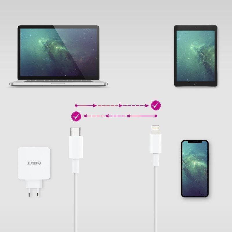 Cabo USB 2.0 Tipo C Lightning Nanocable 10.10.0600 / USB Tipo C Macho - Lightning Macho / 50cm / Br…