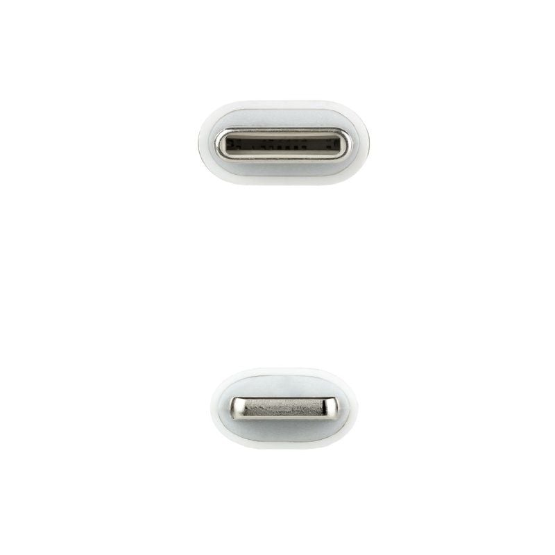 Cabo USB 2.0 Tipo C Lightning Nanocable 10.10.0601 / USB Tipo C Macho - Lightning Macho / 1m / Bran…
