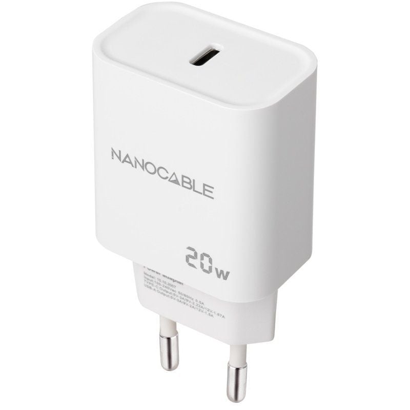 Carregador de Parede Nanocable 10.10.2005 / 1xusb Type-c / 20W / Branco