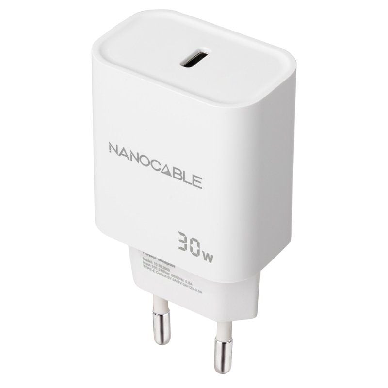 Carregador de Parede Nanocable 10.10.2009 / 1xusb Type-c / 30W / Branco