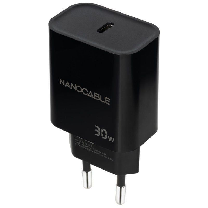 Carregador de Parede Nanocable 10.10.2010 / 1xusb Type-c / 30W / Preto