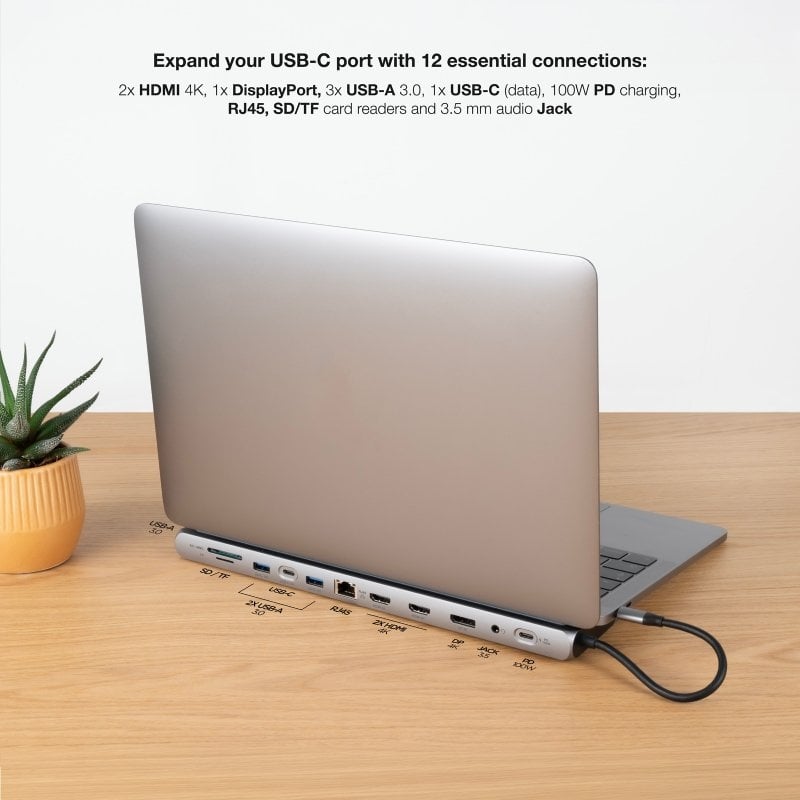 Docking Tipo C Nanocable 10.16.1012 / 3xusb / 1xusb Tipo C / 2xhdmi 4K / 1xdisplayport / 1xrj45 / 1…