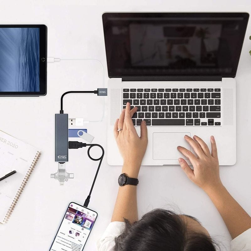 Hub USB 3.0 Nanocable 10.16.4402 / 4xusb / Cinzento
