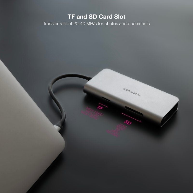 Docking C-type Nanocable 10.16.4609 / 3xusb / 1xhdmi 4K / 1xrj45 / 1xleitor de Cartões / 1xusb C-ty…