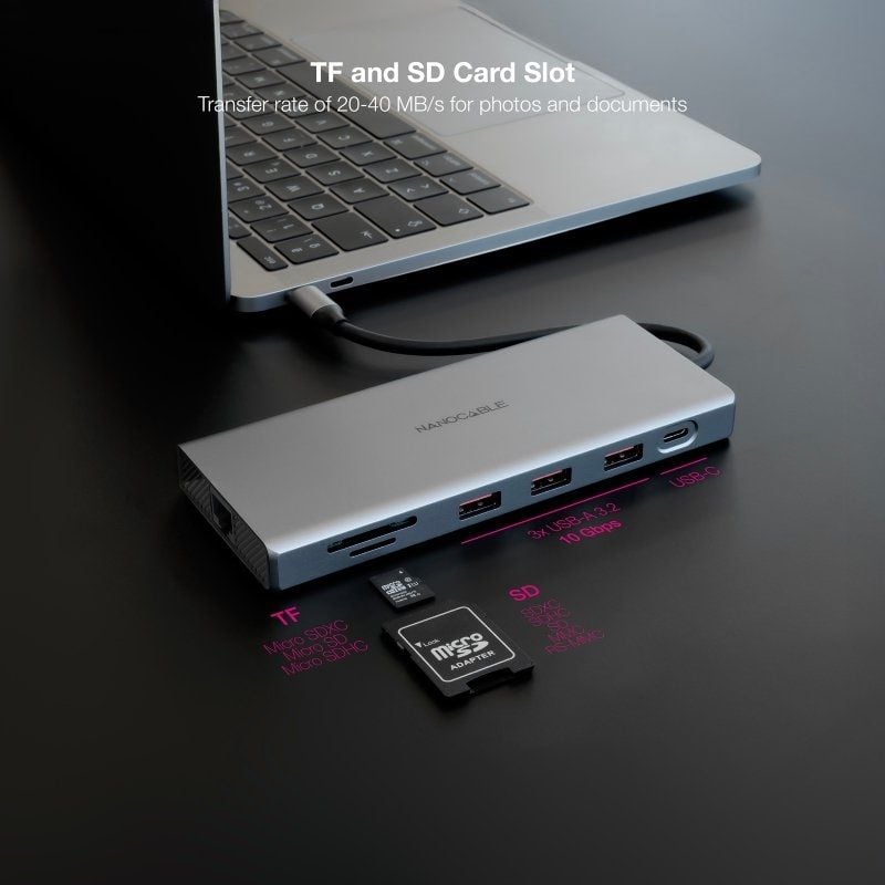 Docking C-type Nanocable 10.16.4612 / 3xusb / 1xusb Type-c / 2xhdmi 4K / 1xdisplayport / 1xrj45 / 1…