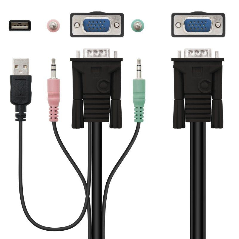 KVM Switch Nanocable 10.12.0001 / PC - Cpu: 2 VGA + 2 USB + 4 JACK 3.5 / Console: 2 USB + VGA + 2 J…