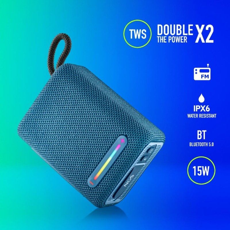 Altifalante Bluetooth NGS Roller Furia 1 / 15W / 2.0 / Azul