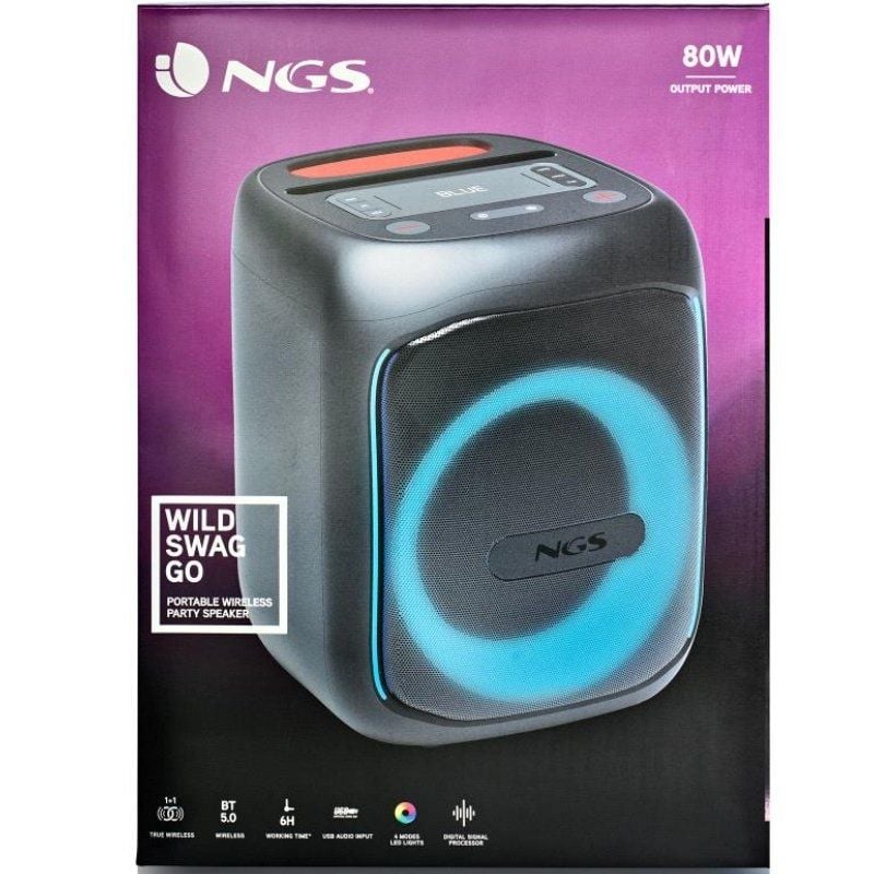 Altifalante Bluetooth Portátil NGS Wild Swag Go / 80W / 1.0