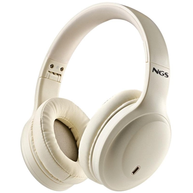 Auscultadores sem Fios NGS Artica Glacier / com Microfone / Bluetooth / Bege