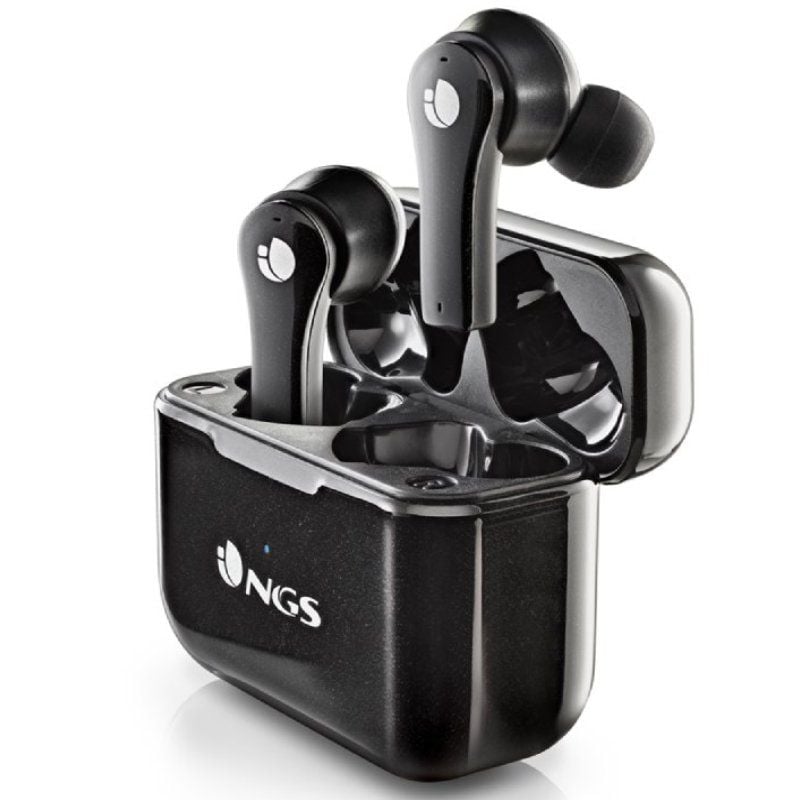 Auscultadores Bluetooth NGS Ártica Bloom com Estojo de Carregamento / Autonomia 6h / Preto