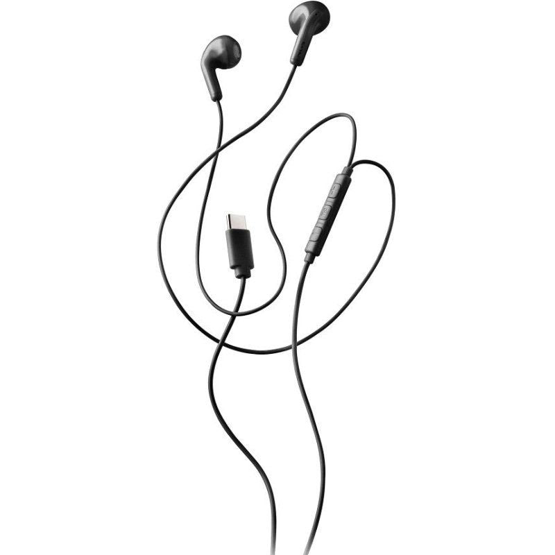 Auscultadores Intra-auriculares NGS Cross Glide / com Microfone / USB Type-c / Preto