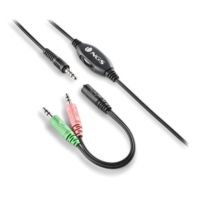 Auscultadores NGS MSX 11 Pro / com Microfone / Jack 3.5 / Preto