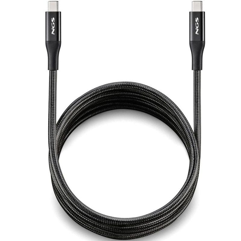 Cabo USB 4.0 Tipo C NGS KNOT / Macho USB Tipo C - Macho USB Tipo C / Até 240W / 40gbps / 2m / Preto