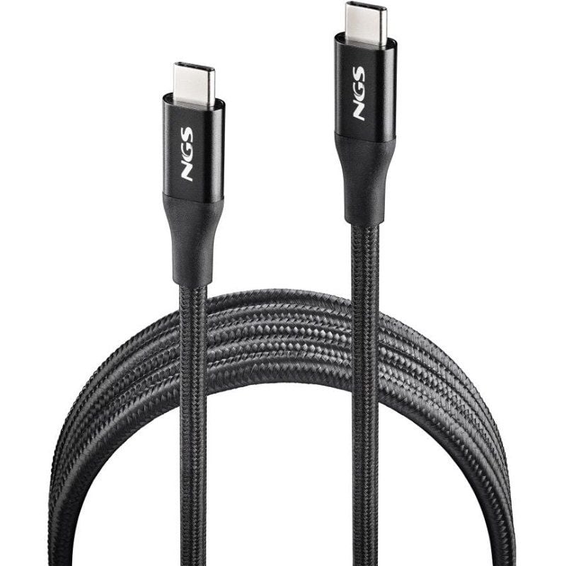 Cabo USB 4.0 Tipo C NGS KNOT / Macho USB Tipo C - Macho USB Tipo C / Até 240W / 40gbps / 2m / Preto