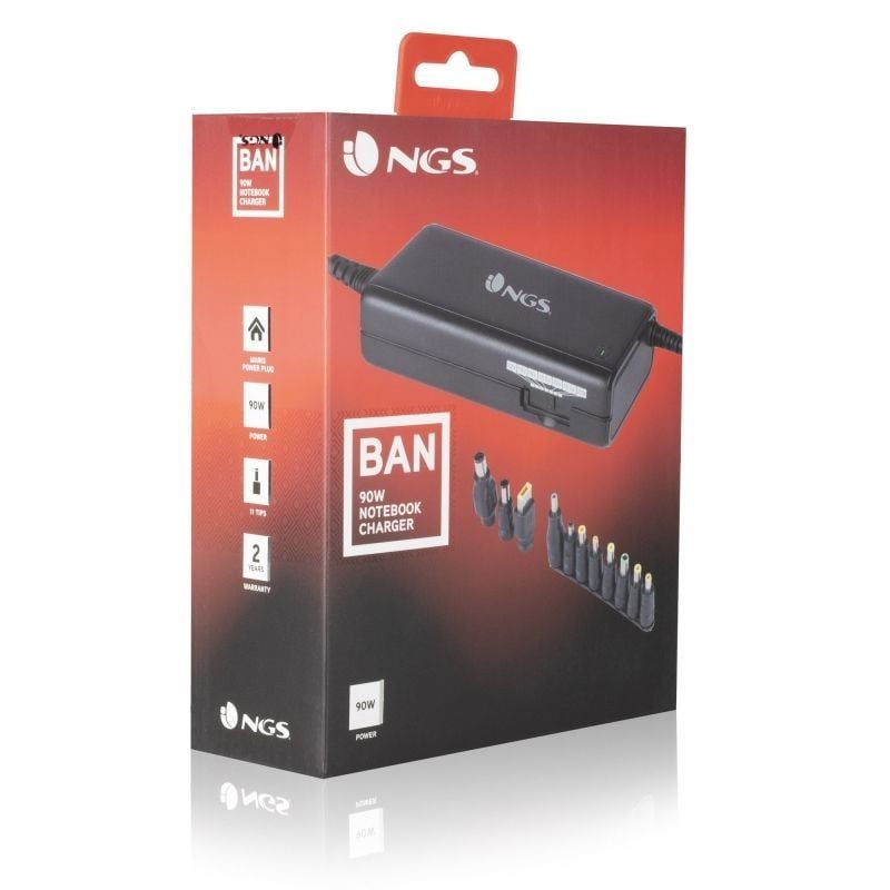 Carregador para Computador Portátil NGS BAN / 90W / Manual / 11 Conectores / Tensão 12-20v