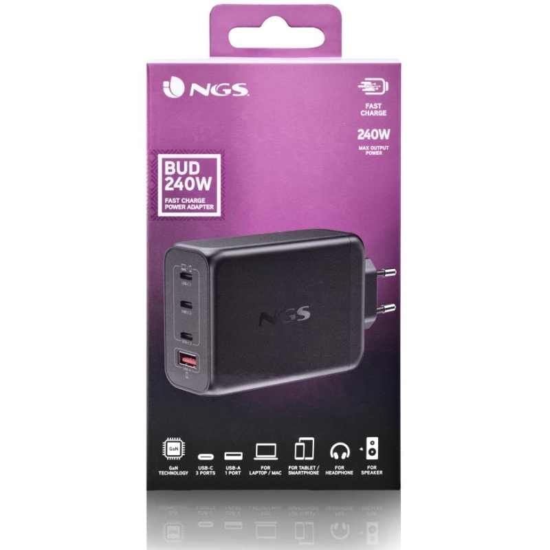 Carregador de Computador Portátil Gan NGS BUD 240W / 240W / Automático / Tensão 5-21v
